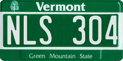 VT license plate NLS304