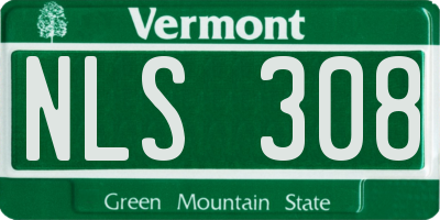 VT license plate NLS308