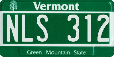 VT license plate NLS312