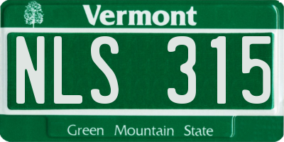 VT license plate NLS315
