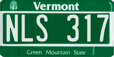 VT license plate NLS317