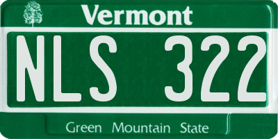 VT license plate NLS322