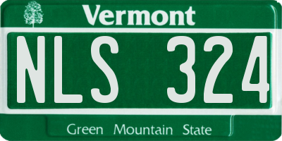 VT license plate NLS324