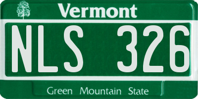 VT license plate NLS326