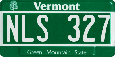 VT license plate NLS327