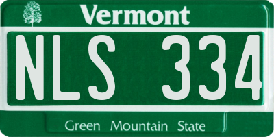 VT license plate NLS334