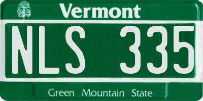 VT license plate NLS335
