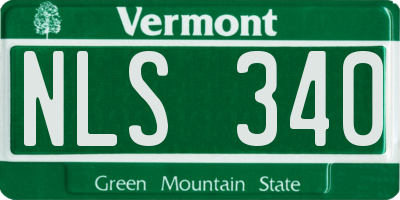 VT license plate NLS340