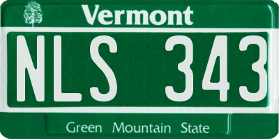 VT license plate NLS343