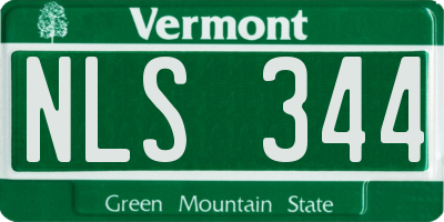 VT license plate NLS344