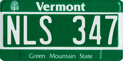 VT license plate NLS347