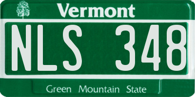 VT license plate NLS348