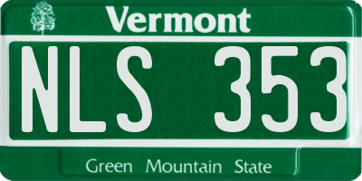 VT license plate NLS353