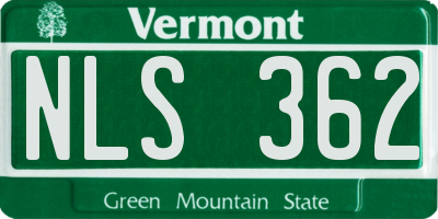VT license plate NLS362