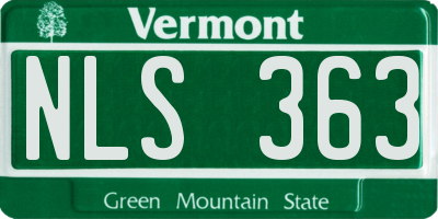 VT license plate NLS363
