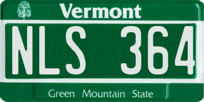 VT license plate NLS364