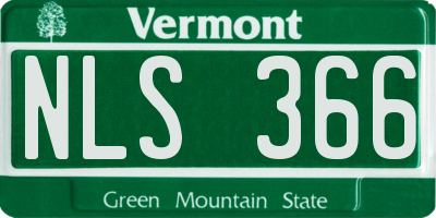 VT license plate NLS366