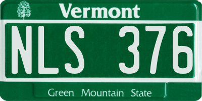 VT license plate NLS376