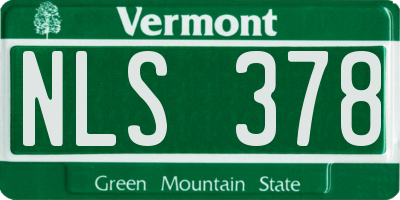 VT license plate NLS378