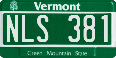 VT license plate NLS381