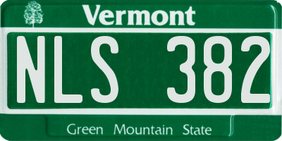 VT license plate NLS382