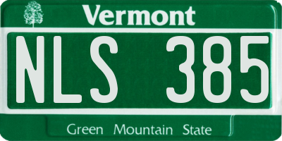 VT license plate NLS385