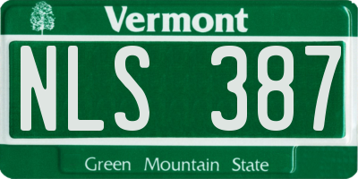 VT license plate NLS387