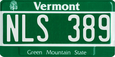 VT license plate NLS389