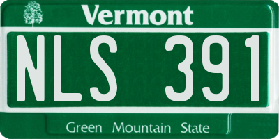 VT license plate NLS391
