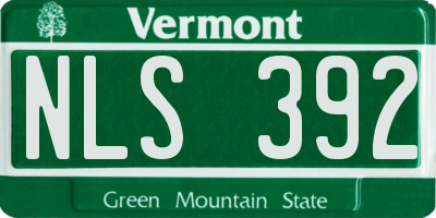 VT license plate NLS392