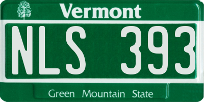 VT license plate NLS393