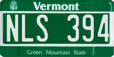 VT license plate NLS394