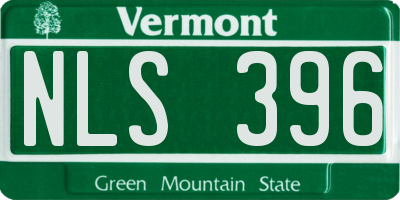 VT license plate NLS396