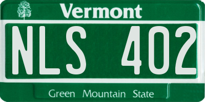 VT license plate NLS402