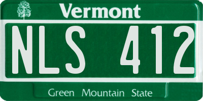 VT license plate NLS412