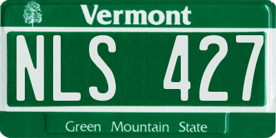 VT license plate NLS427