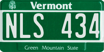 VT license plate NLS434