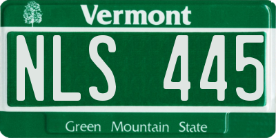 VT license plate NLS445