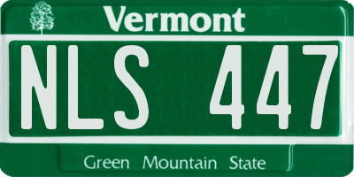VT license plate NLS447