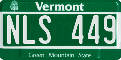 VT license plate NLS449