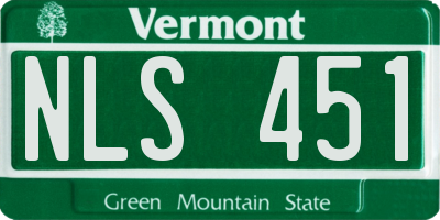VT license plate NLS451