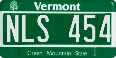 VT license plate NLS454