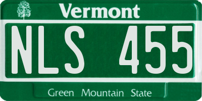 VT license plate NLS455