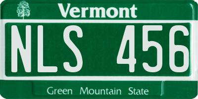 VT license plate NLS456
