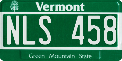 VT license plate NLS458