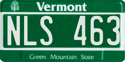 VT license plate NLS463