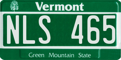 VT license plate NLS465