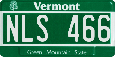 VT license plate NLS466
