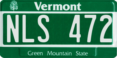 VT license plate NLS472