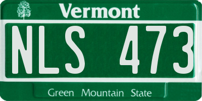 VT license plate NLS473